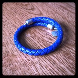 Blue Alex and Ani leather wrap